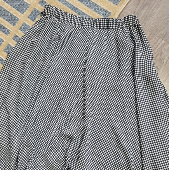 🌸 $10 SALE NWT Elle Checkered Plaid Midi Skirt Tie Waist Gingham Black White SM - Picture 5 of 9